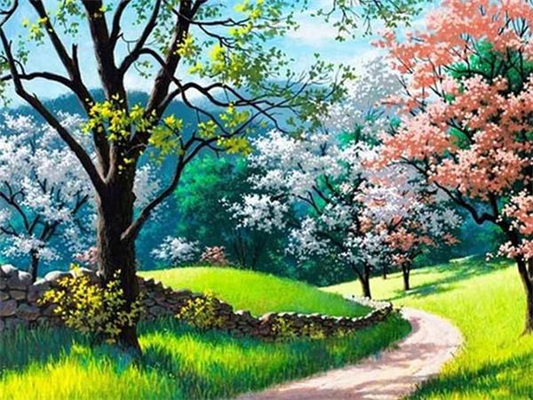 5D Diy Ζωγραφική με Διαμάντια Δέντρο Ποτάμι Πλήρες Τετράγωνο Στρογγυλό Κέντημα Ψηφιδωτό Φυσικό Τοπίο Διακόσμηση Σπιτιού