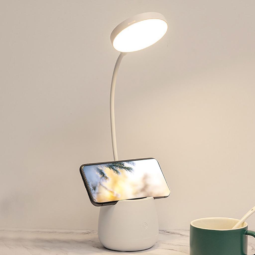 LED Desk Lamp High Brightness Eye ive USB Rechargeable Bedside Lamp Phone Holder for Bedroom