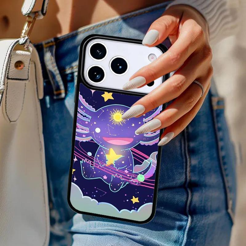 Süßes Tier Axolotl weiche Handyhülle für iPhone 17 Air 14 15 13 12 Max Hülle für Apple 14 15 16 16e 11 Pro Max Plus Coque