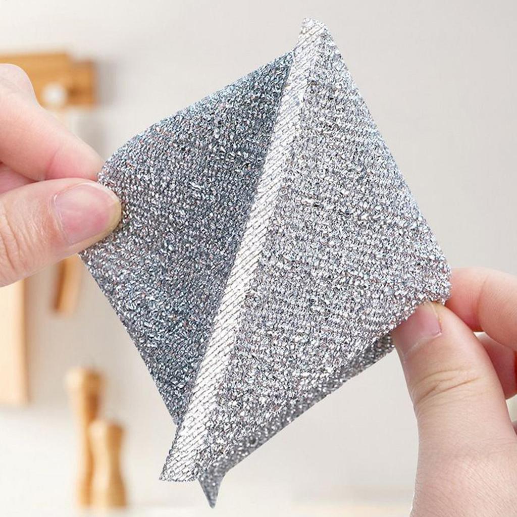 Kratzfester Draht-Spüllappen 5 Stück Kratzfeste Draht-Spültücher Selbstentwässernd Reinigung Tragbare Wischtücher Pads Für Haushaltsreinigung