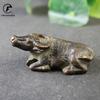 Antique Bronze Sleeping Cattle Statue Tea Pets Desktop Ornaments Solid Copper Bull Figure Home Decoration Pendant Decor