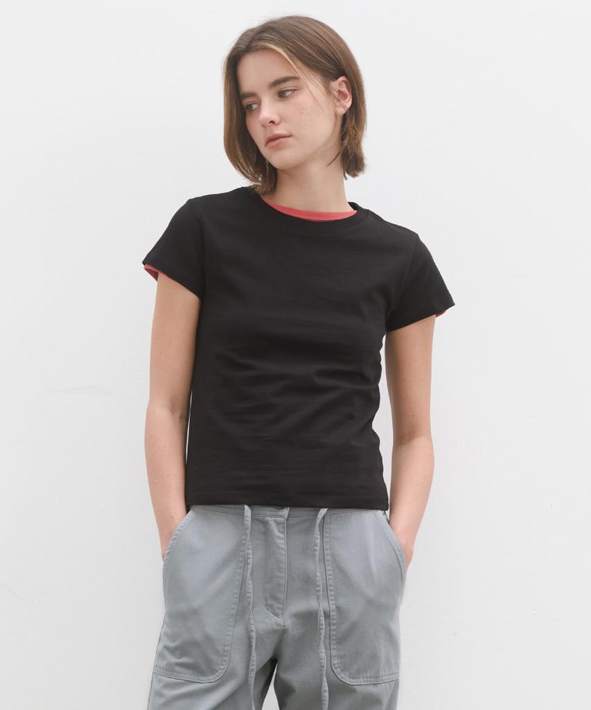 POSZER Cap Sleeve Round T-Shirt (Black)