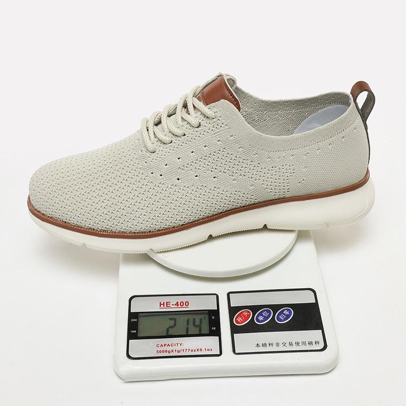 Scarpe da ginnastica sportive casual a maglia volante a strato singolo, traspiranti, taglia grande, con lacci, scarpe casual leggere