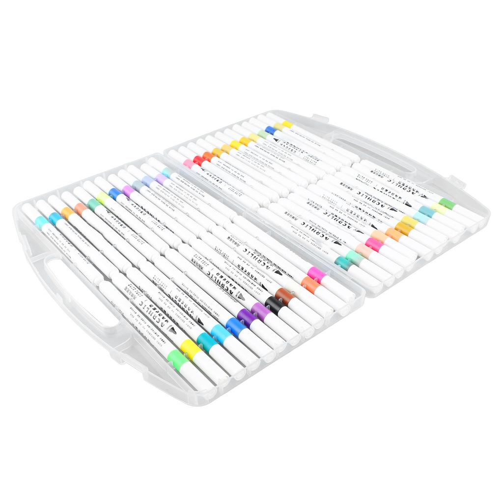 48 Colors Acrylic Paint Marker Pens Quick Drying Waterproof Paint Markers for Wood Canvas Stone