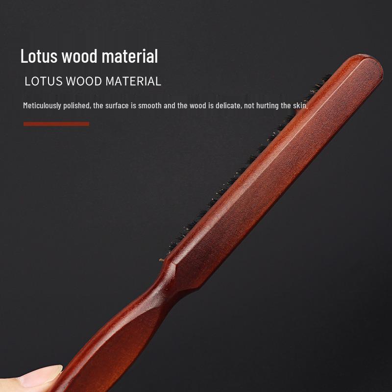 Teasing Comb: Boar Bristle Three-Row, Pointed Tail for Updos & Hairdressing