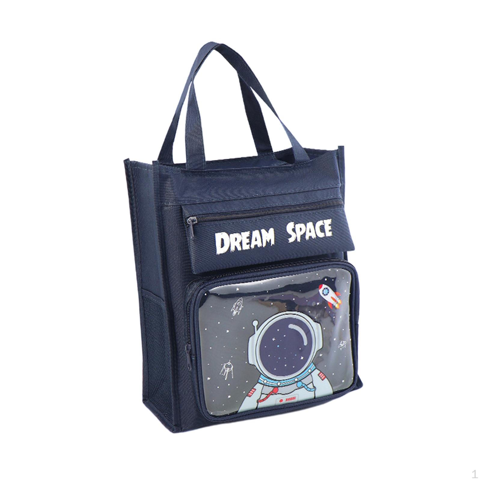 Kids Tote Bag Handbag Shopping Cute Daily Grocery Bags, Oxford Cloth Book Bag, Shoulder for astronaut