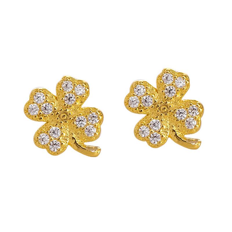 Banyan Tree S925 Silver Four-Leaf Clover Earrings - Summer Fresh, Trendy All-Match Jewelry for Women