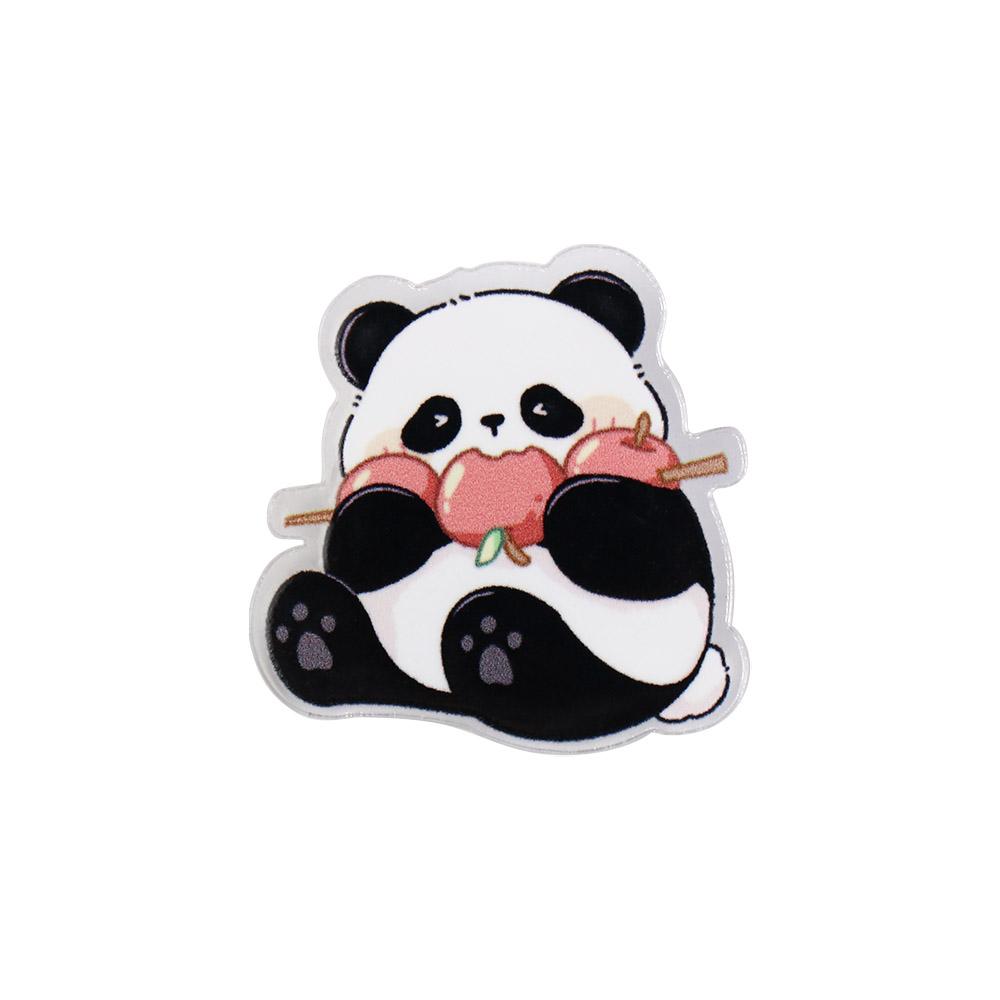 Fashion Panda Acrylic Panda Pin Cute Bear Flower Panda Brooch Cartoon Breastpin Animal Badge Unisex