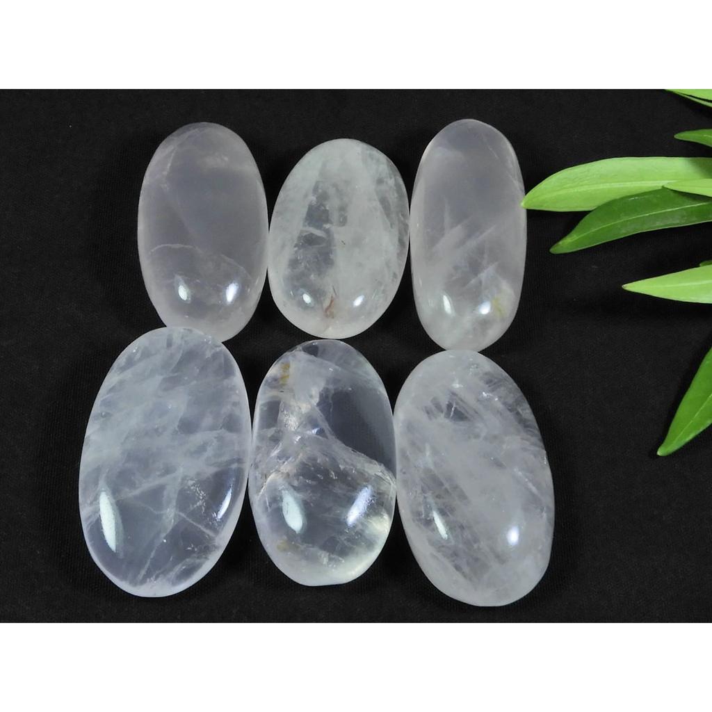 288Cts. Natural Pink Rose Quartz Oval Cabochon Loose Gemstone 06 Pcs Lot A-06
