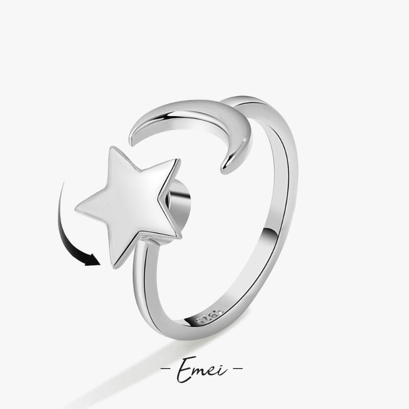 Gold Silver Ring Anti Anxiety Fidget Ring Anxiety Ring Star Moon Spinning Stress Relief Ring Spinner Meditation Ring