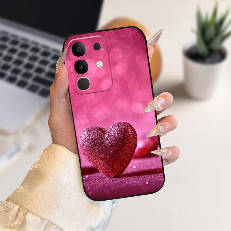 Pro vivo Y29 4G Pouzdra Y 29 Roztomilý Kreslený Potisk Černé Měkké Silikonové TPU Kryt Telefonu Pro Vivo T4x 5G Ochranné Pouzdro Fundas Case Capa