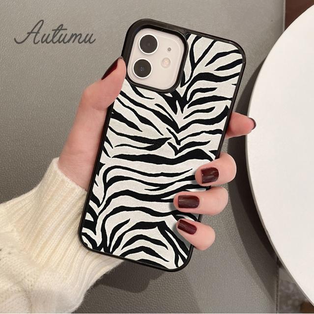 Schwarz-Weiß-Zebra-Kunst-Telefonhülle für iPhone 11 12 13 14 Pro Max Mini XR XS SE 2020 6S 7 8 Plus Samsung Galaxy S21 S22 Cover