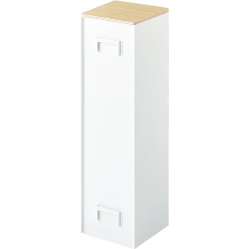 Yamazaki Tower, a hidden toilet paper holder for plasterboard walls (includes plasterboard tweezers and wood screws), white, approximately 14.2cm W x