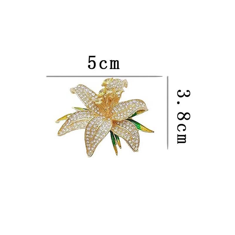 Luxusní brože s liliemi pro ženy a dívky Plné Krásné rostliny Brož Univerzální ozdoba Oblečení Doplňky Dárky
