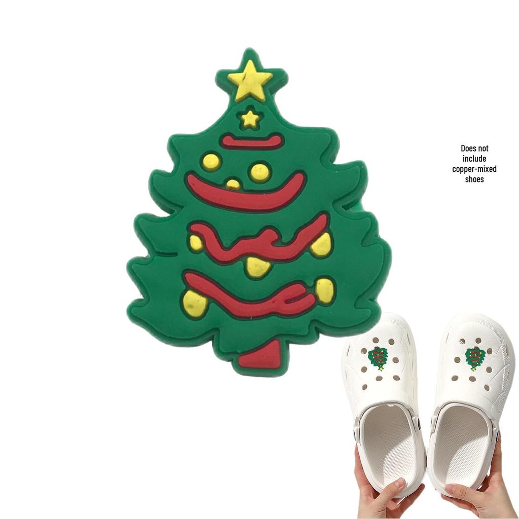 Detachable Christmas Shoe Buckle: PVC Flower Decoration for Hole Shoes