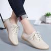 Women Hollow Shoes High Quality Casual Small Leather Shoe Soft Bottom Comfort Flats Moccasins Lace Up Oxford Shoes Women Loafers