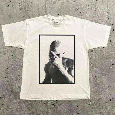 Rapçi Frank Retro Grafik Tişört Erkek Hip Hop Okyanus Albüm Giyim Tişörtleri Y2k Unisex Sarışın Moda Büyük Boy Pamuklu Tişört