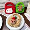 Cute Cartoon Christmas Woven Wallet Plush Purse Santa Claus Key Pendant Bag Earphone Bag Storage Bag Christmas Change Purse