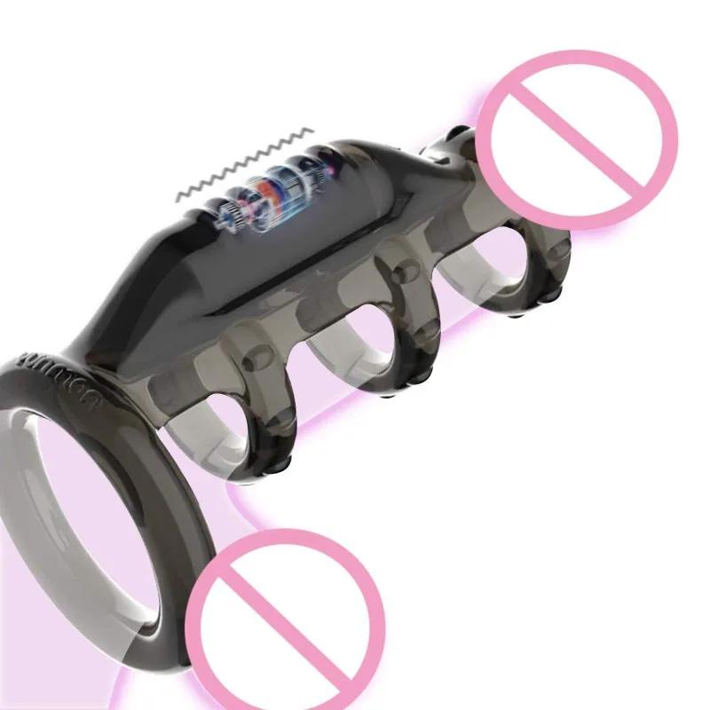 G Spot Stimulator Bullet Vibrator Cock Sleeve Penis Vibrating Ring Ejaculation Delay Strap On Dildo Dick Enlargement Extender