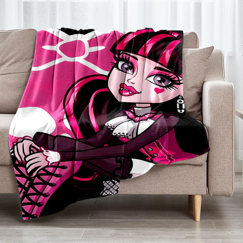 Monster High Theme Printed Blanket - Perfect for Couch, Bed, Travel & Outdoor Use | Machine Washable, Cozy & Durable.