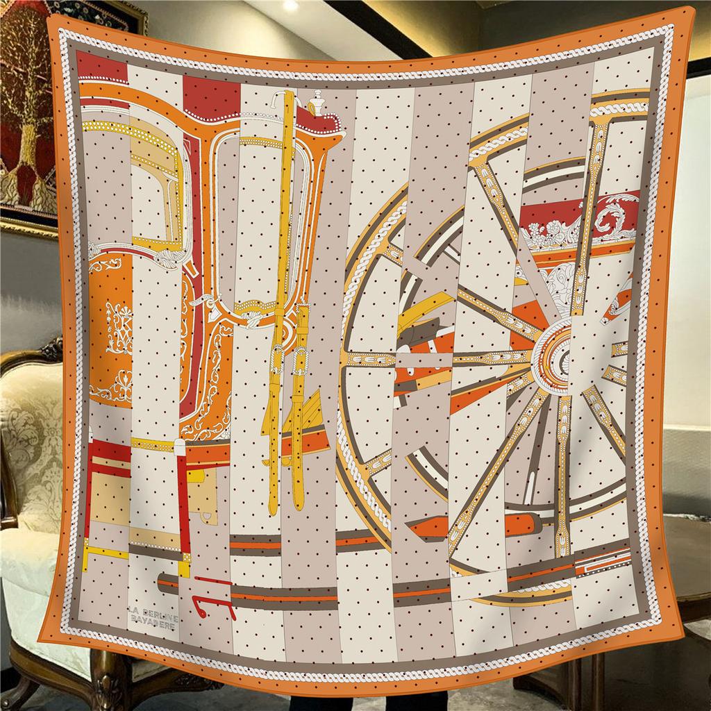 Sciarpa Quadrata da Donna in Finta Seta e Lana 110X110M Elegante Chic Lusso Regalo di Natale Compleanno Festa Ufficio Wrap Quotidiano