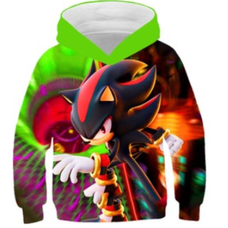 Podzimní 3D mikiny s potiskem Sonic the Hedgehog Módní Ležérní Sportovní Dlouhý rukáv Dětské Chlapecké Mikiny s kapucí