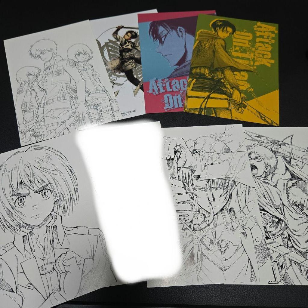 [USED] Attack On Titan Original Art Collection, Postcards, Animate Limited Edition Bonuses, Etc.