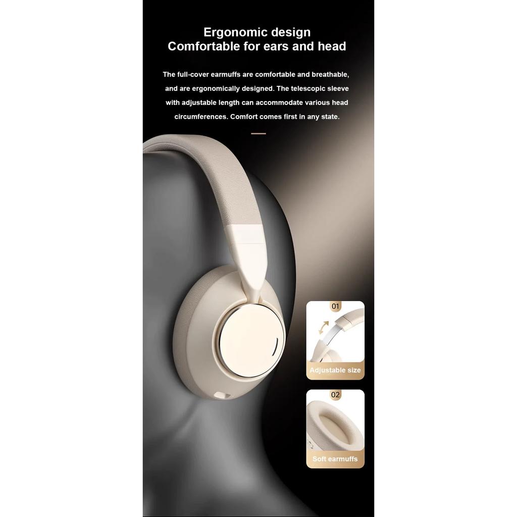 Y889 Bluetooth-Kopfhörer -48db Aktive Geräuschunterdrückung Bluetooth-Kopfhörer ANC-Max Headsets HiFi Stereo-Ohrhörer