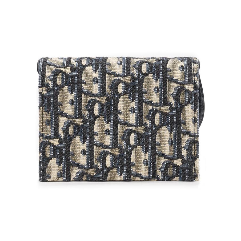 Dior Saddle Yasemin Eğimli Klasik Nakışlı Monogram Kanvas Tote Çanta Saddle Çanta Bozuk Para Cüzdanı Kartlık Kadın Denim Mavisi