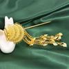 Fashion Headdress Stylish Headwear Chinese Hairpins Women Hair Fork Long Chain Peacock Hair Sticks