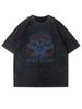 Unisex T-shirt Men'S Fashion Washed T-Shirt Streetwear Graphic Print Harajuku Hip Hop Washed T-Shirt Summer Black S