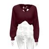 2025 European & American Fashion V-Neck Cropped Knit Sweater