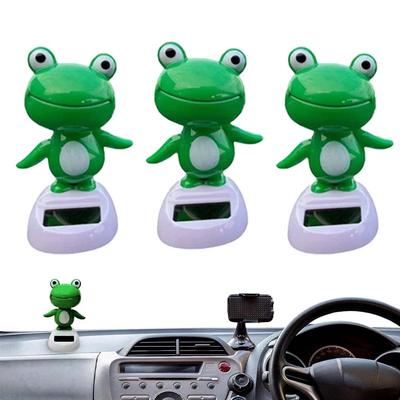 1-10 Stück Solarbetriebenes Auto-Armaturenbrett Ornament Niedliches Tier Frosch Wackelkopffigur Spielzeug Dekoration Geschenk für Innenausstattung Auto Tisch