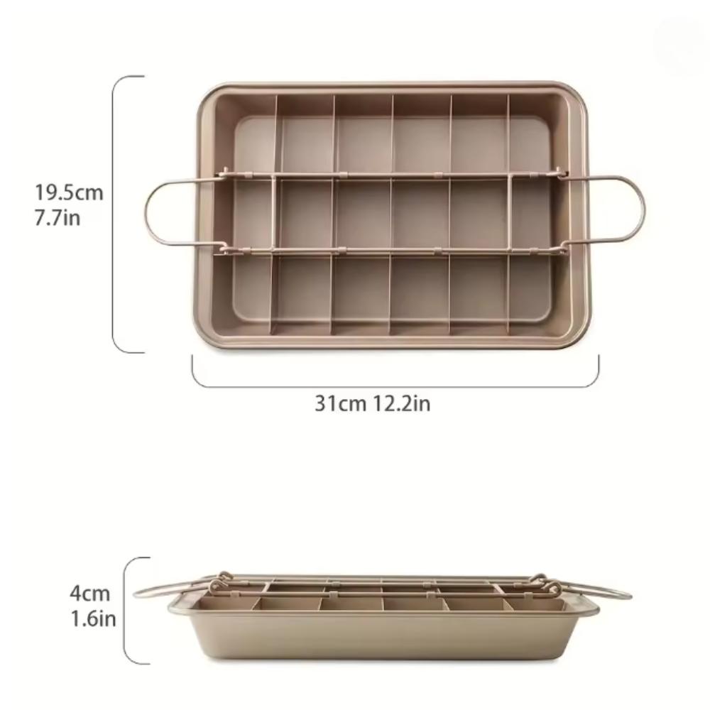 Non Stick Brownie Pan with Dividers Kitchen Baking Tray Cake Mold 18 Cavity Square Bread Baking Mold Carbon Steel Cake Bakeware