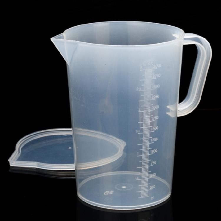 Multipurpose 3 Liter Plastic Measuring Container Durable 3000ml Measuring Pitchers for Kitchen and Laboratory