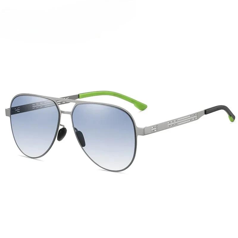 New Trendy Driving Sunglasses Fashionable Men's Metal Frame UV Resistant Glasses Outdoor Travel Cycling Sunscreen Goggles