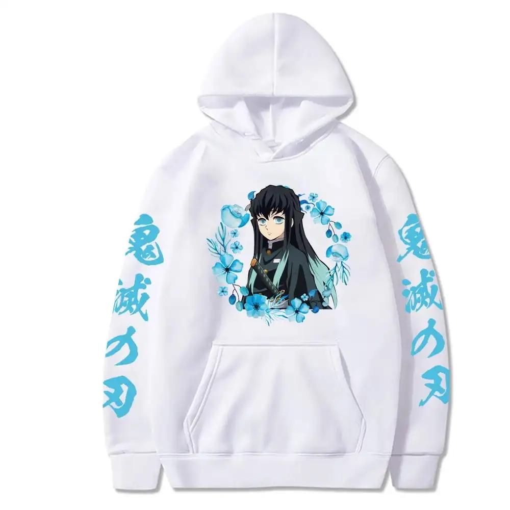 Autumn Winter Warm Anime Muichiro Tokito Print Women Hoodie Unisex Casual Kid Hooded Sweatshirts Tops Oversized Fashion Clothes