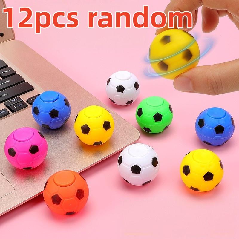 6/12Pcs Rotating Football Gyro Children'S Mini Fidget Spinner Football Toy Football Party Beloved Finger Pressure Ball Boy Toy