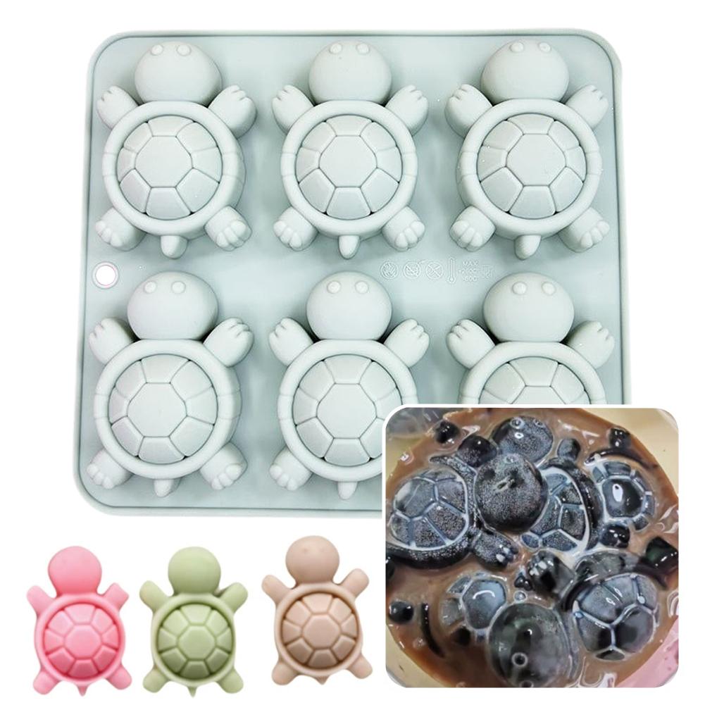 1/2 Pack Chocolate Molds 6 Cavity Turtle Silicone Molds for Cake Gummy Jello Ice Cube Crayon Cake Decoration Soap Molds O7L8