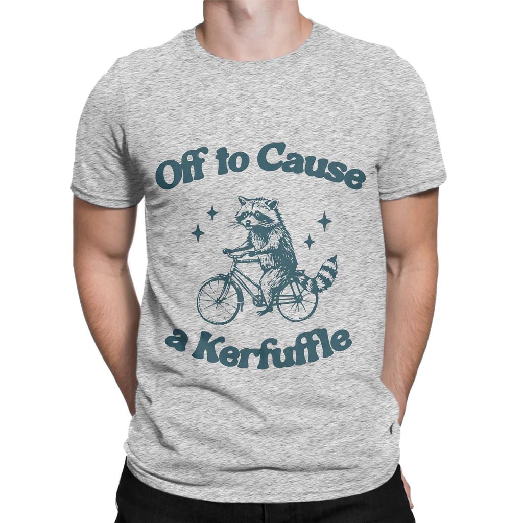 aAutism Racoon of a Cause a Kerfuffle Funny Graphic 100 Cotton TShirt aAutism Racoon Tops Tees For Unisex