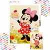 Pintura de Diamante 5D DIY Kit Completo de Pintura de Diamante Círculo Completo Decoração de Parede para Casa Quarto Artesanato Minnie Mouse Bolo de Morango Arte