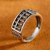 Adjustable Vintage Abacus Ring Men Women Copper Silver-Plated Geometric Statement Jewelry Retro Unisex Finger