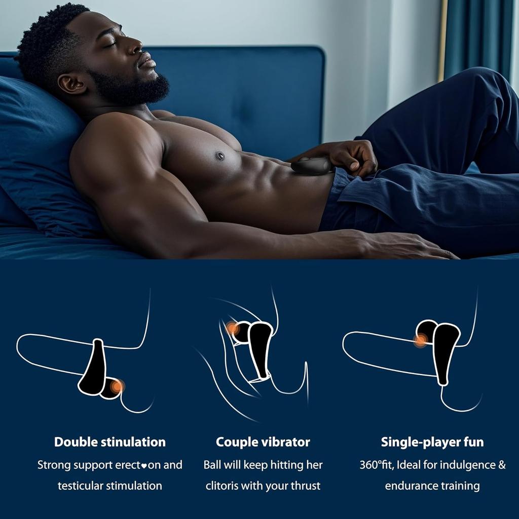 Vibrating Cock Ring,Penis Ring Vibrator with 10 Vibration Modes Male Adult Sex Toys, Couple Sex Toy for Clitoris & Testicles Stimulation