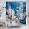 Underwater World Turtle Bathroom Shower Curtain Ocean Theme Pattern With 12 Hooks Modern Bathroom Decorative Shower Curtain