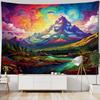 Natural Landscape Oil Painting Tapestry Wall Hanging Bohemian Mountain Forest Background Wall Bedroom Aesthetic Decoration