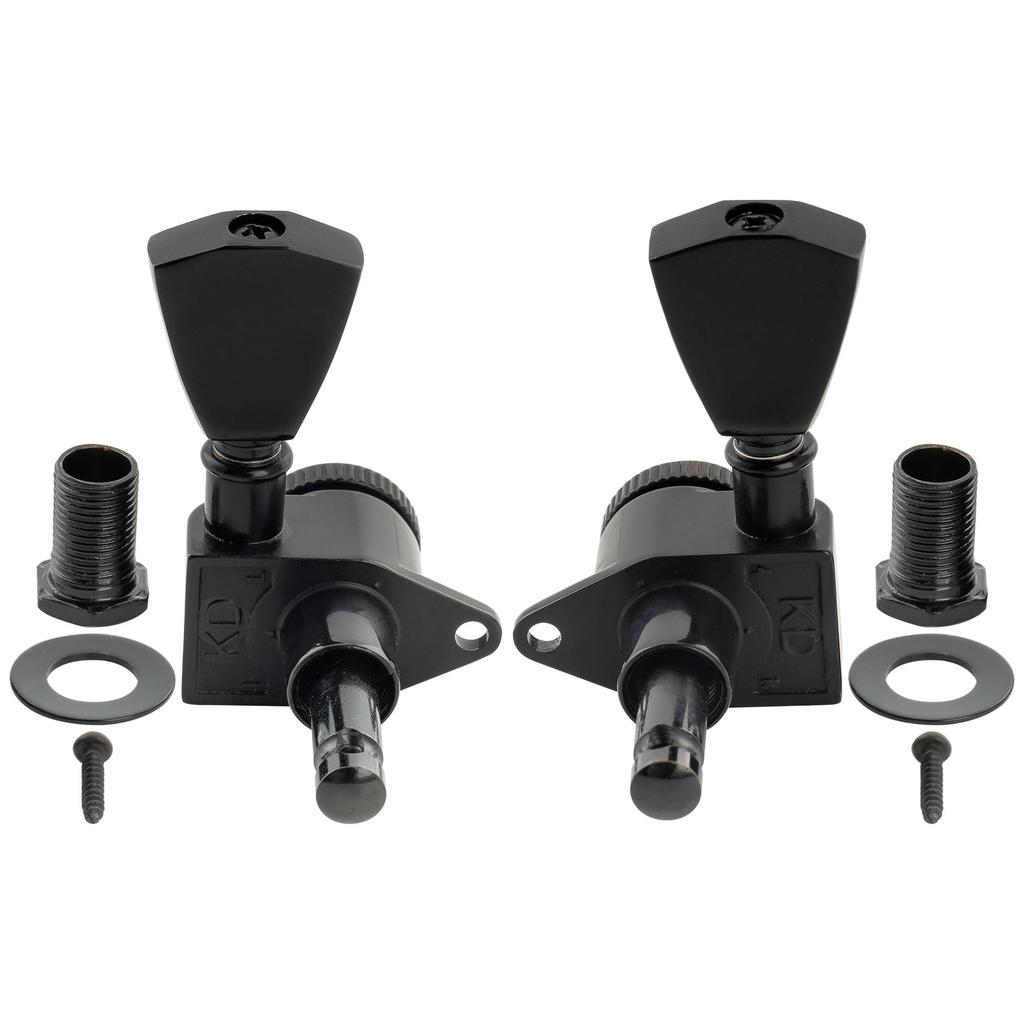 Musiclily Pro R18K L3R3 Locking Gear Keystone for Black Tuners, 181 Ratio, Buttons, Acoustic/Electric Guitars,