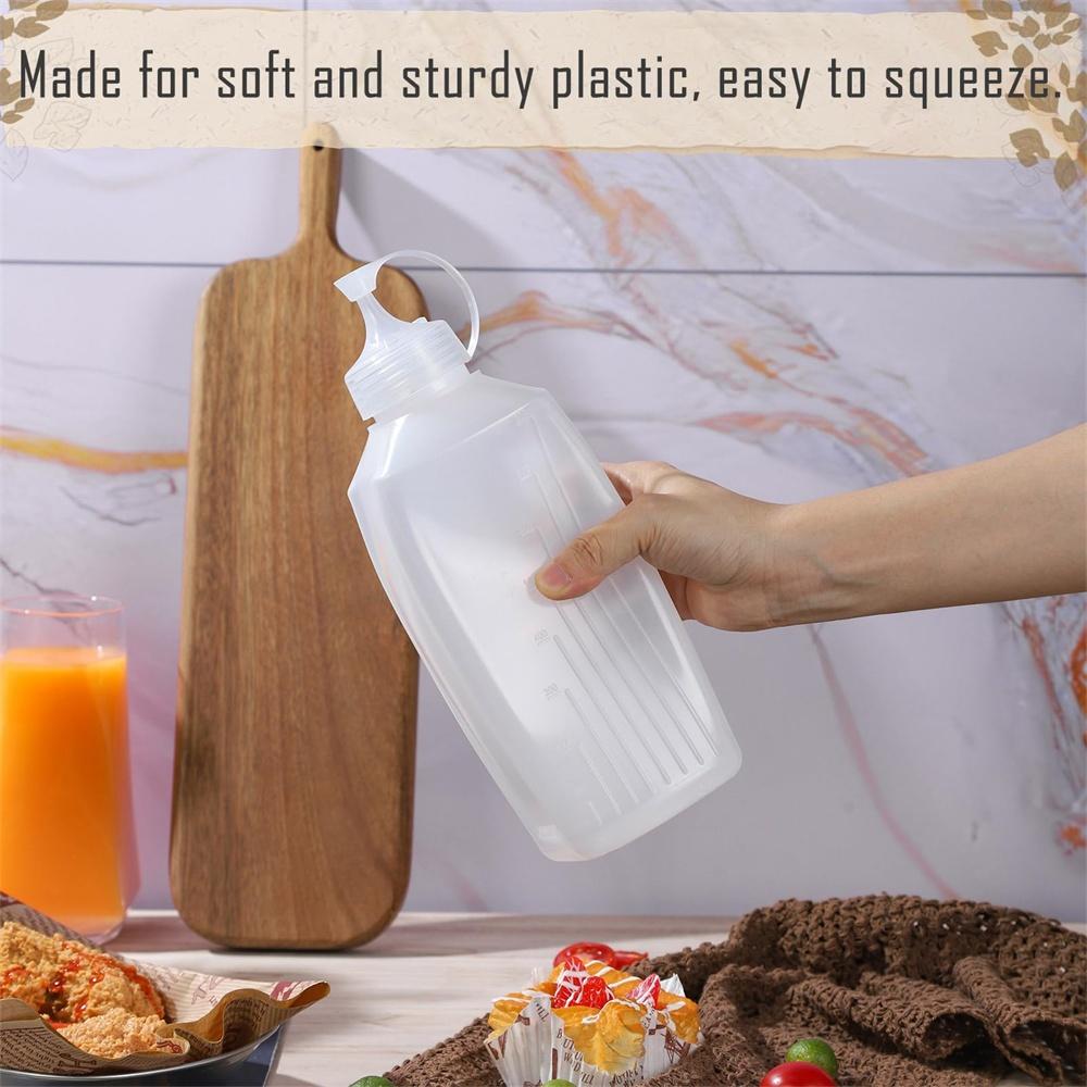 1pc Plastic Squeeze Sauce Bottle 800/1000ml Large Caliber Dressing Bottle Seasoning Bottle Kitchen Condiment Dispenser Gadgets