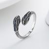 Vintage Wrap-Around Snake Ring with Diamonds - Trendy European & American Hip Hop Festival Jewelry