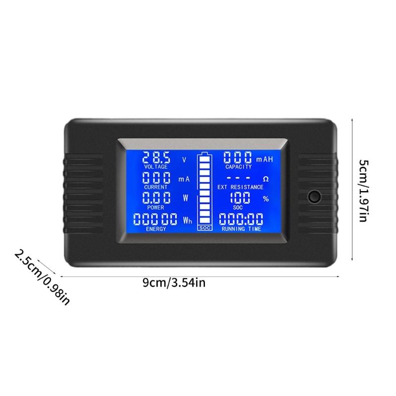 8-120V Batterietester Batterieleistungsdetektor Monitor Diagnosetester Stromverbrauchsanalysegerät LCD-Anzeige