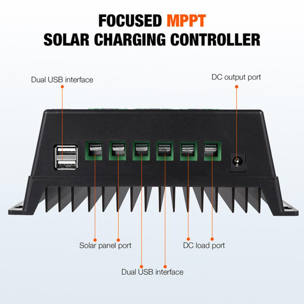 100A MPPT Solar Charging Controller LCD Display Auto Solar Charge Solar Panel Regulator 12V 24V 36V 48V Adaptive MPPT Controller